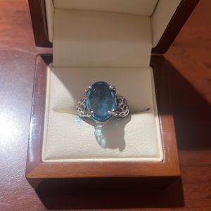 Bora ring! Blue center stone set in sterling silver. So gorgeous!!